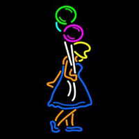 Girl With Balloon Neonskylt
