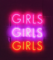Girls Girls Girls Glass Neonskylt
