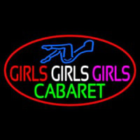 Girls Girls Girls The Cabaret Girl Logo Neonskylt