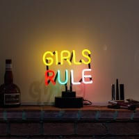 Girls Rule Desktop Neonskylt