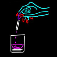 Glass With Hand Logo Neonskylt