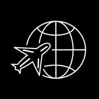 Globe Planet Travel Plane Neonskylt