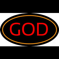 God With Border Neonskylt