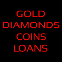 Gold Diamonds Coins Loan Neonskylt