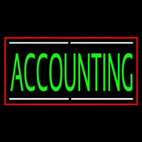 Green Accounting With Red Border Neonskylt