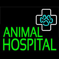 Green Animal Hospital Block Neonskylt