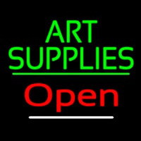 Green Art Supplies With Open 3 Neonskylt