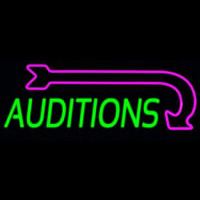 Green Auditions Arrow Neonskylt