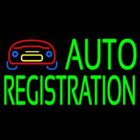 Green Auto Registration With Logo Neonskylt