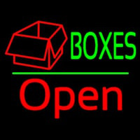 Green Bo es Red Logo With Open 2 Neonskylt