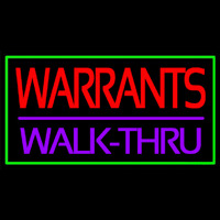 Green Border Warrants Walk Thru Neonskylt