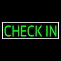 Green Check In Neonskylt