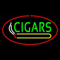 Green Cigars Logo Red Oval Neonskylt