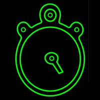 Green Clock Neonskylt