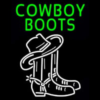 Green Cowboy Boots With Logo Neonskylt