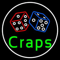 Green Craps Dice 1 Neonskylt