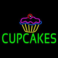 Green Cupcakes With Logo Neonskylt