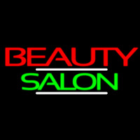 Green Cursive Beauty Block Salon Neonskylt