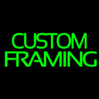 Green Custom Framing Neonskylt