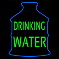 Green Drinking Water Logo Neonskylt