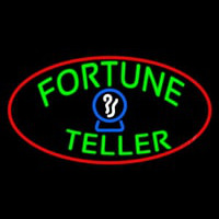 Green Fortune Teller Red Oval Neonskylt