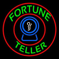 Green Fortune Teller With Logo Neonskylt