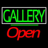 Green Gallery Block With Open 2 Neonskylt
