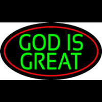 Green God Is Great Neonskylt