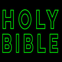 Green Holy Bible Neonskylt
