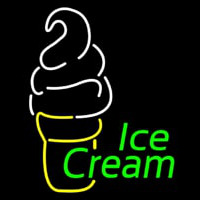 Green Ice Cream Logo Neonskylt