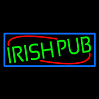 Green Irish Pub With Blue Border Neonskylt