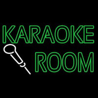 Green Karaoke Rooms Neonskylt