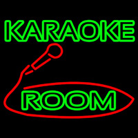 Green Karaoke Rooms Neonskylt