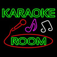 Green Karaoke Rooms Neonskylt