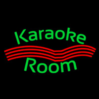 Green Karaoke Rooms Neonskylt