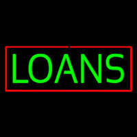 Green Loans Red Border Neonskylt