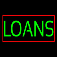 Green Loans With Red Border Neonskylt