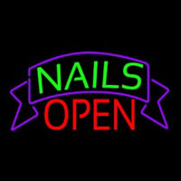 Green Nails Red Open Neonskylt