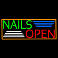 Green Nails Red Open Neonskylt