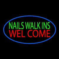 Green Nails Walk Ins Welcome Neonskylt