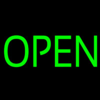 Green Open Neonskylt