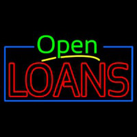 Green Open Red Double Stroke Loans Neonskylt