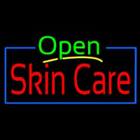 Green Open Skin Care Blue Border Neonskylt
