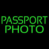 Green Passport Photo Neonskylt