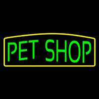 Green Pet Shop Yellow Border Neonskylt