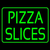 Green Pizza Slices Neonskylt