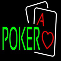 Green Poker With Cards Neonskylt