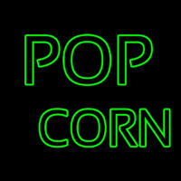 Green Popcorn Neonskylt