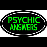 Green Psychic Answers White Border Neonskylt