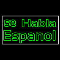 Green Se Habla Espanol Neonskylt